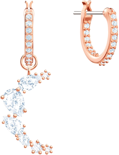 Boucles d'oreilles Swarovski Penélope Cruz Moonsun 5486354 en plaqué or rose avec cristaux blancs pour femme vue 4