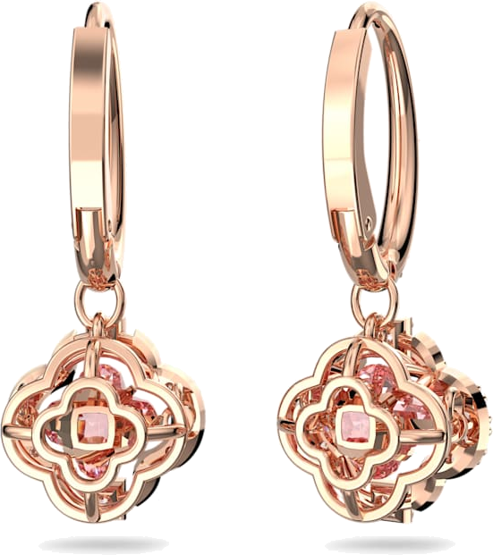 Boucles d'oreilles Swarovski Una 5516477 en plaqué or rose avec cristaux blancs et roses - Pour Femme vue 2
