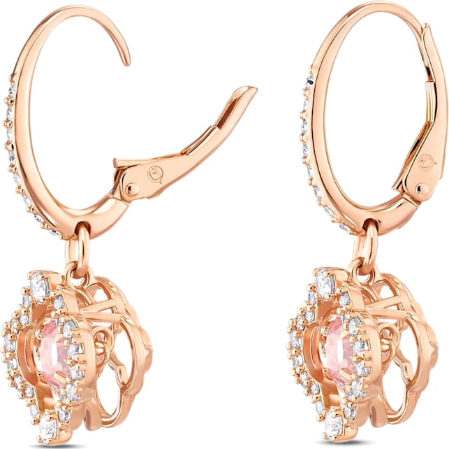 Boucles d'oreilles Swarovski Una 5516477 en plaqué or rose avec cristaux blancs et roses - Pour Femme vue 3