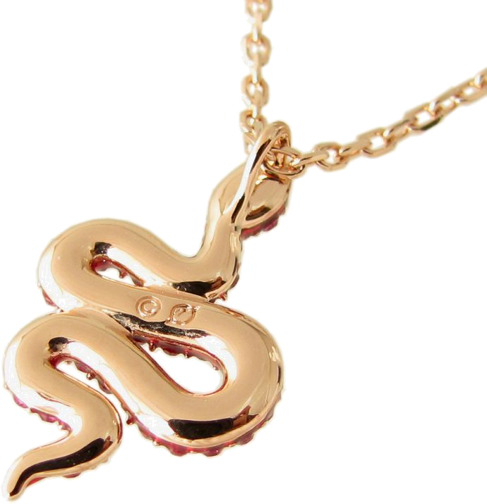 Collier Swarovski Leslie 5438407 en plaqué or rose avec serpent et cristaux rouges pour femme vue 3