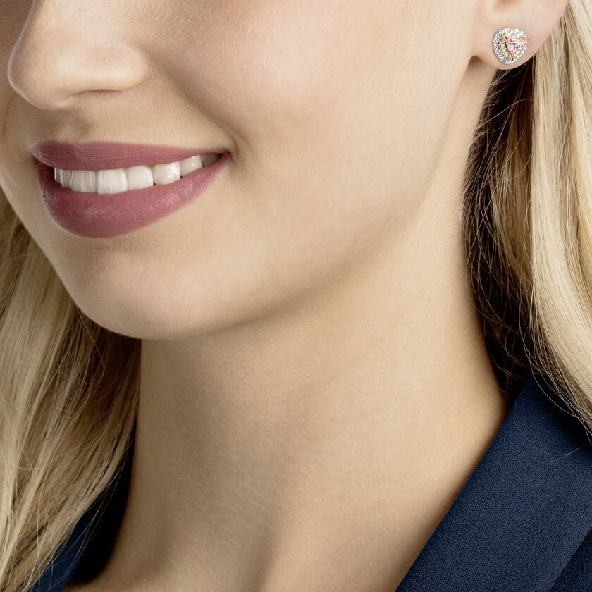 Boucles d'oreilles Swarovski One 5446995 en plaqué or rose avec cristaux blancs pour femme vue 2
