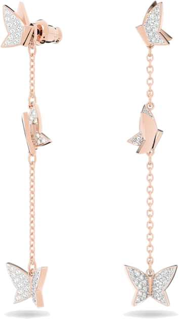 Boucles d'oreilles Swarovski Lilia 5636426 en plaqué or rose avec cristaux blancs pour femme vue 2