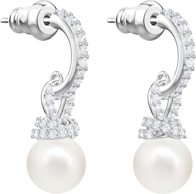 Boucles d'oreilles Swarovski Originally 5461080 en plaqué rhodium, cristaux blancs et perles pour femme vue 3
