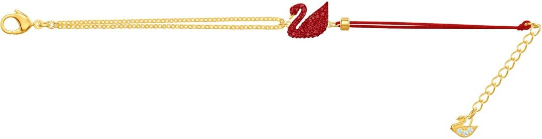 Bracelet Swarovski Iconic Swan 5465403 pour Femme, Plaqué Or et Corde Rouge avec Cristaux vue 3