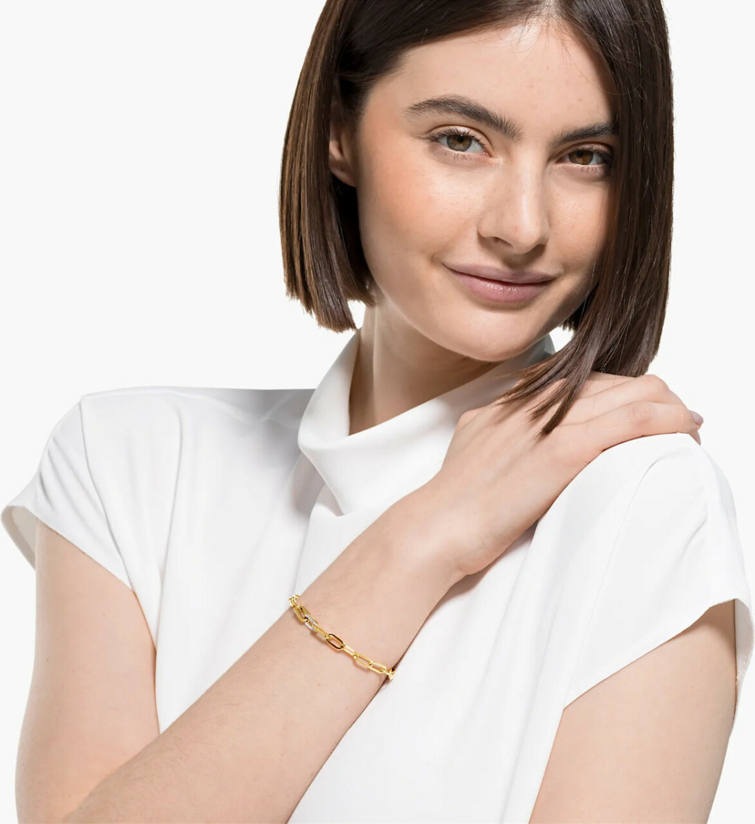 Bracelet Swarovski The Elements 5572639 pour Femme, Plaqué Or et Cristaux Blancs vue 3