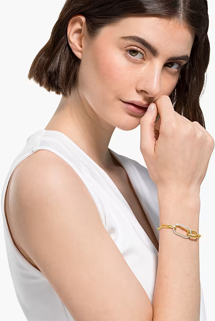 Bracelet Swarovski Time 5566003 pour Femme en plaqué or avec cristaux blancs vue 2