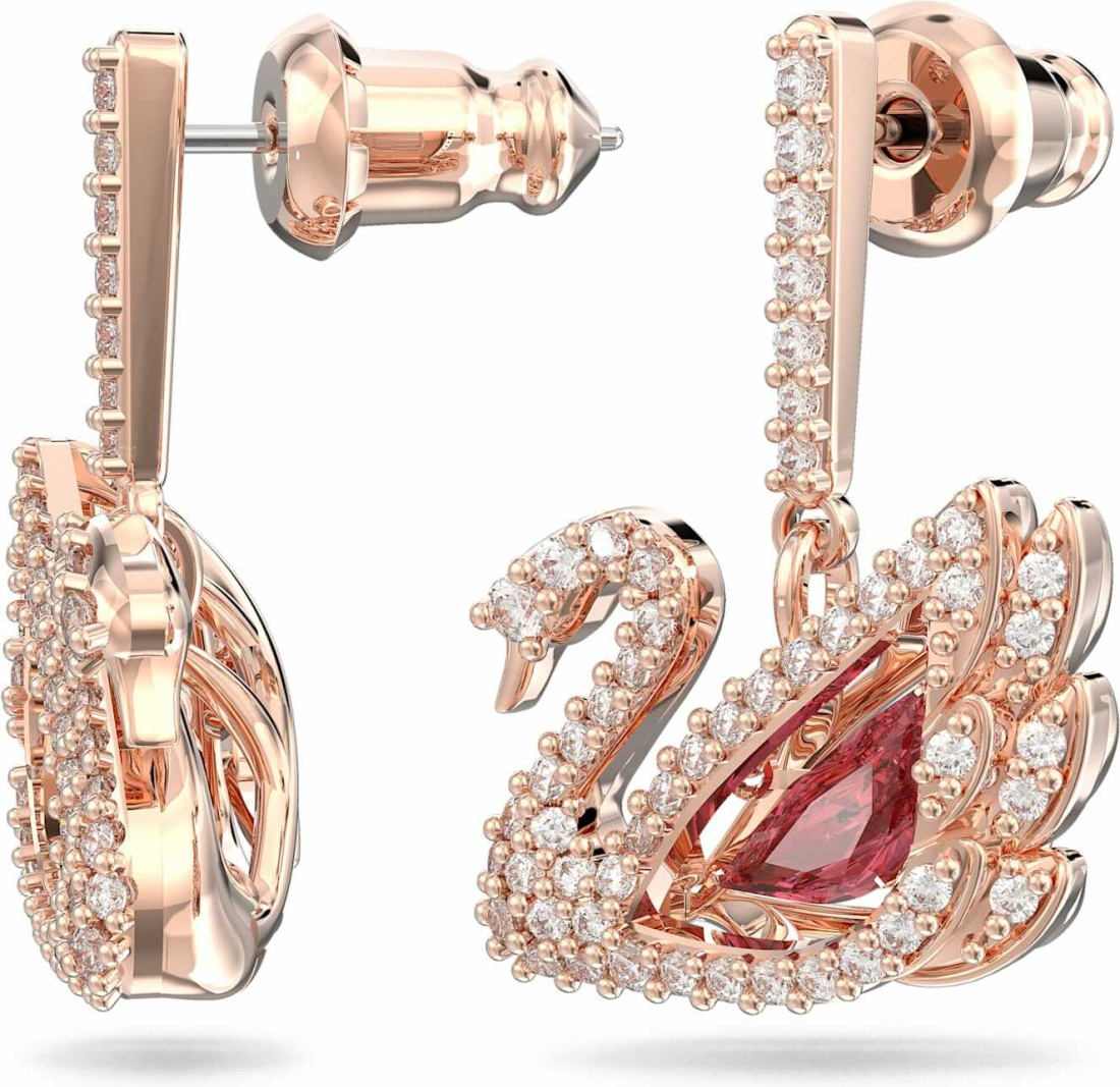Boucles d'oreilles Swarovski Iconic Swan Lake 5614124 en métal plaqué or rose pour femme vue 3