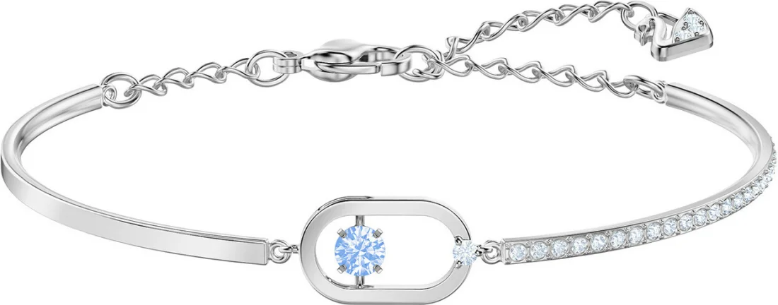 Bracelet jonc Swarovski North 5479120 plaqué rhodium incrusté de cristaux