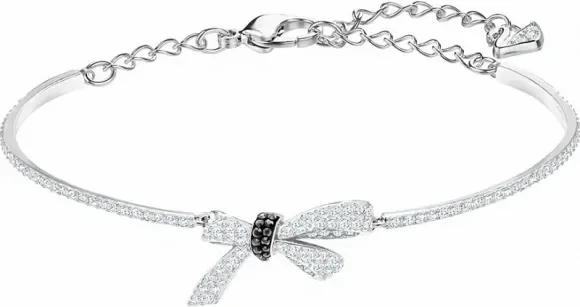 Bracelet Swarovski Mademoiselle 5409623 plaqué rhodium cristaux blancs et noirs