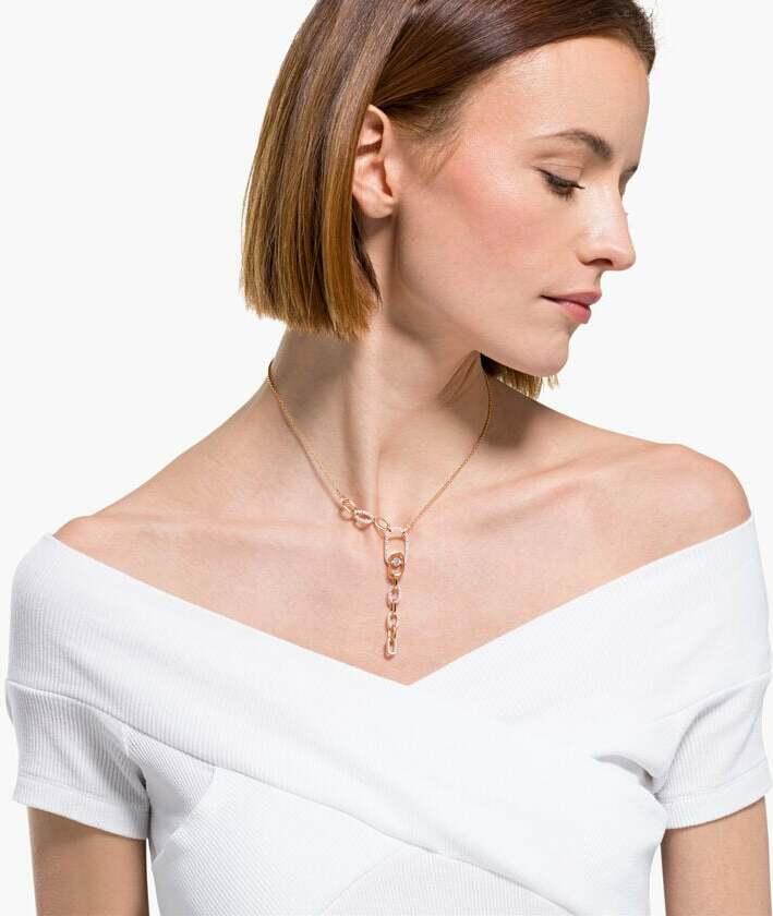Collier Swarovski Sparkling Dance North 5559324 en plaqué or rose avec cristaux blancs pour femme vue 4