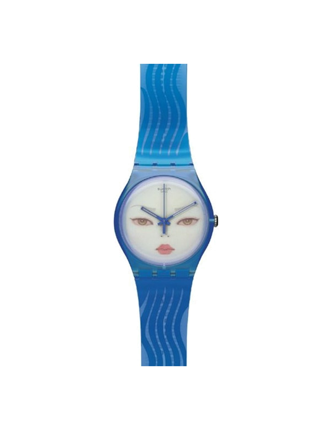 Montre Swatch SUOZ107 Bracelet Bleu et Cadran Illustré
