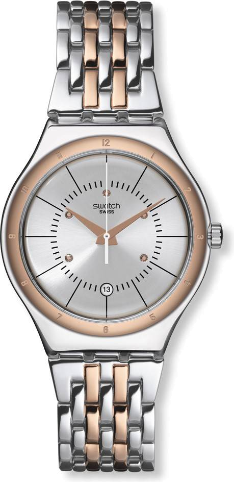 Montre Homme Swatch YWS404G Acier Bicolore Argent et Or Rose