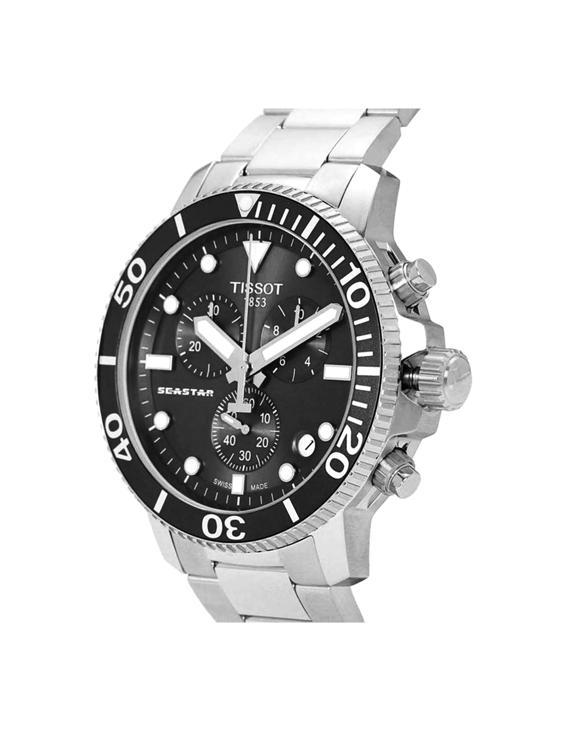 Montre Tissot Seastar 1000 Chronographe Homme - Acier, Cadran Noir, Réf. T1204171105100 vue 2