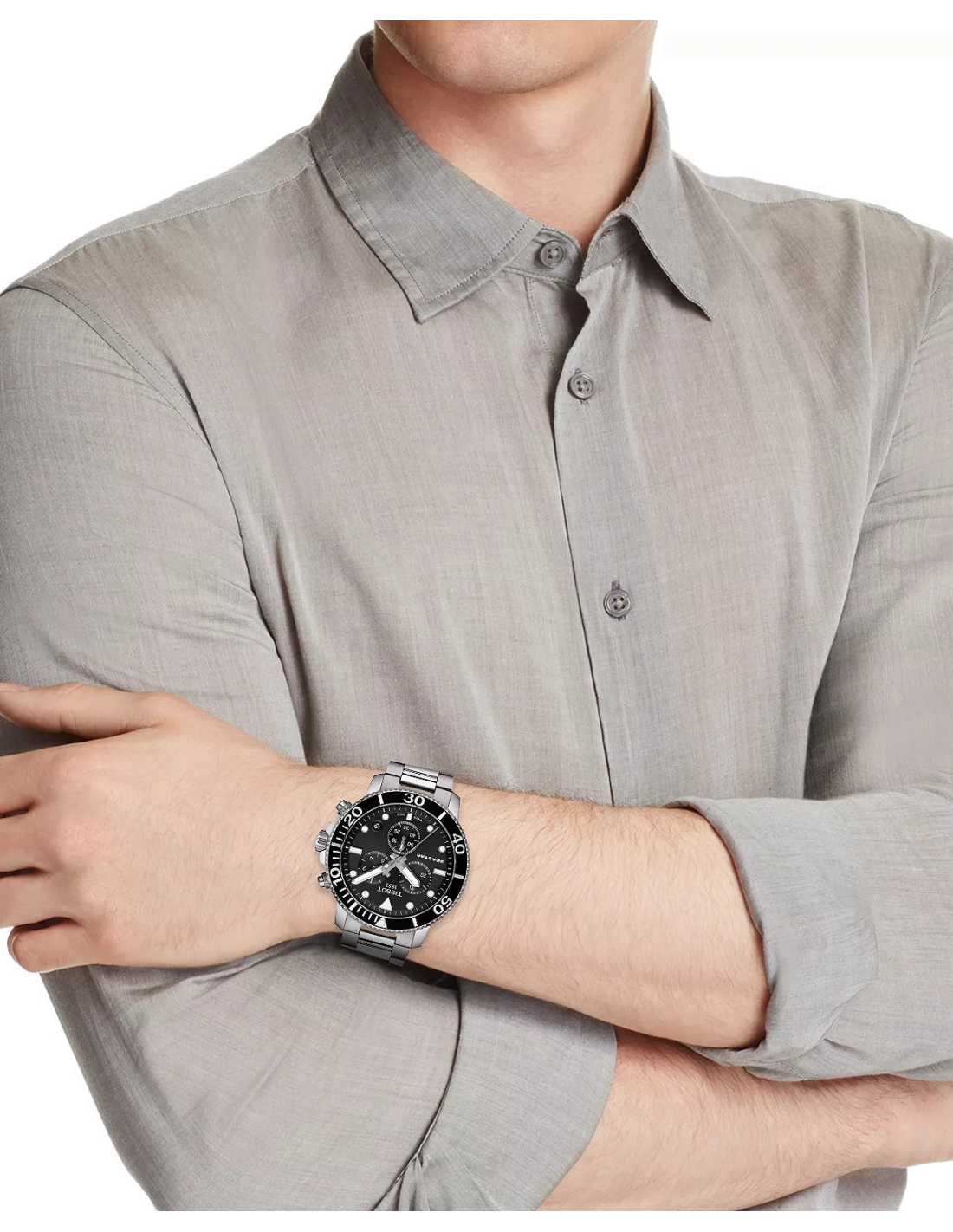 Montre Tissot Seastar 1000 Chronographe Homme - Acier, Cadran Noir, Réf. T1204171105100 vue 6