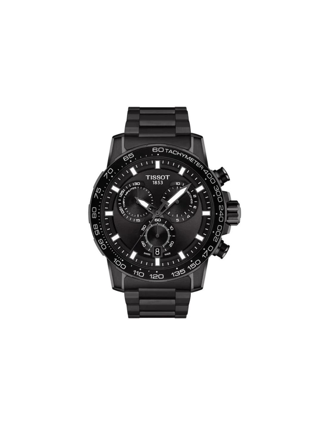 Montre Tissot Supersport Chrono T1256173305100 Homme en Acier Noir 45,5 mm