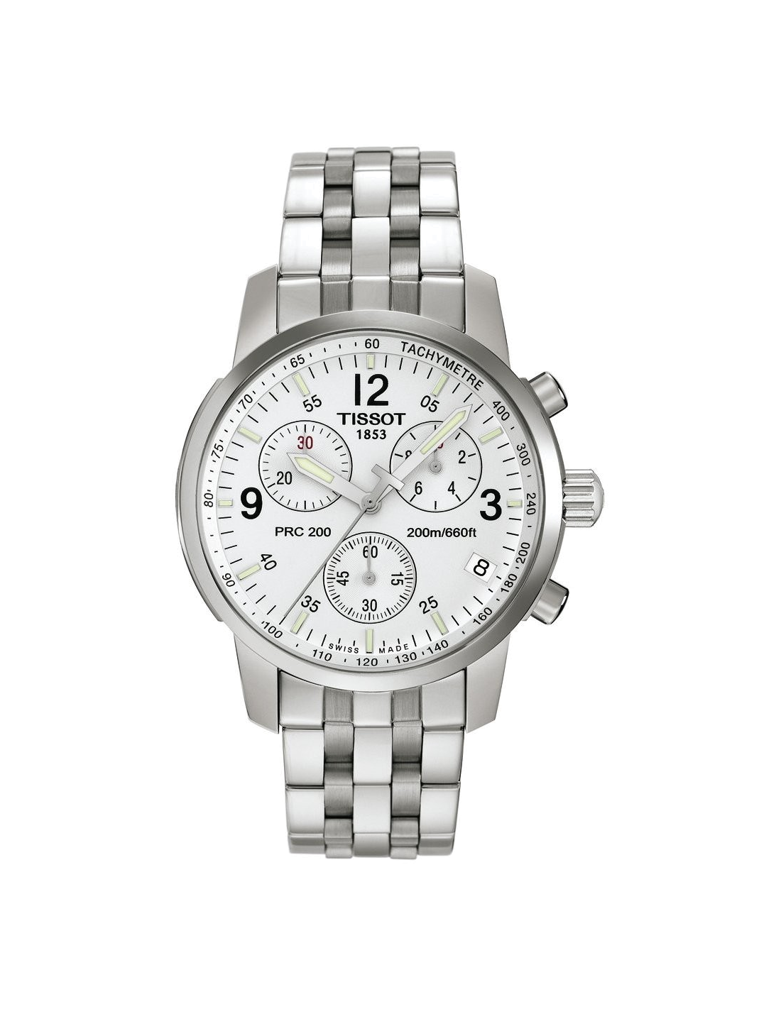 Montre Homme Tissot PRC 200 T17158632 Chronographe Acier, Cadran Noir