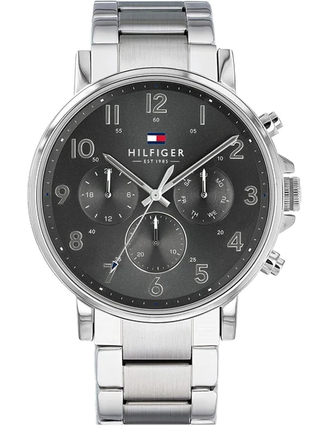 Montre Homme Tommy Hilfiger 1710382 Daniel Cadran Noir et Bracelet Acier