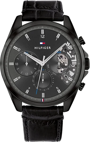 Montre Tommy Hilfiger 1710452 Baker Squelette en Acier et Bracelet Cuir