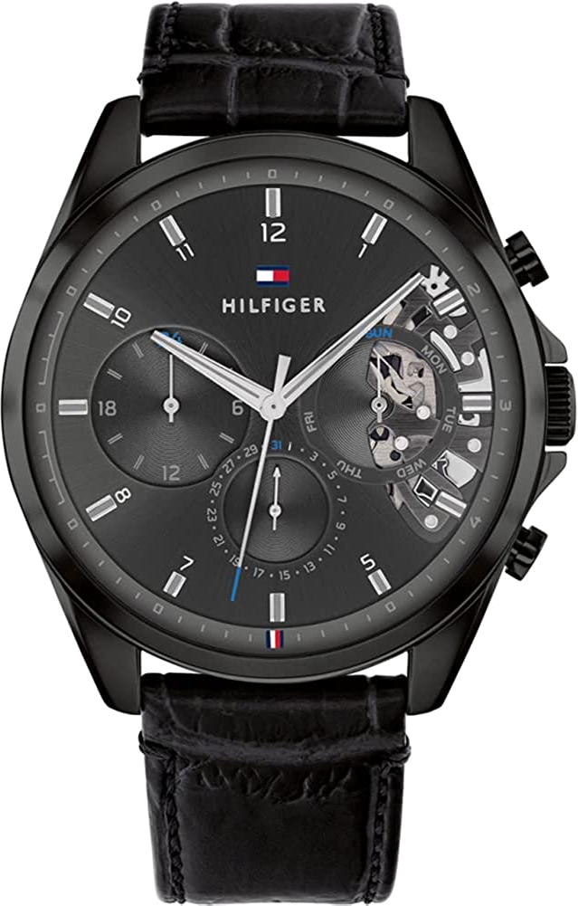 Montre Tommy Hilfiger 1710452 Baker Squelette en Acier et Bracelet Cuir