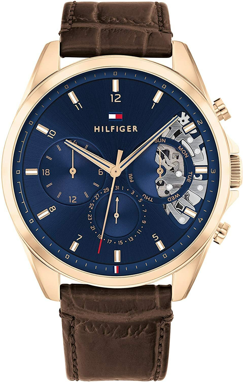 Montre Tommy Hilfiger 1710453 Baker Squelette en Acier et Bracelet Cuir