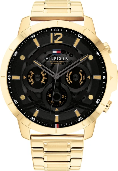 Montre Tommy Hilfiger 1710511 Luca en acier doré cadran champagne multifonctions