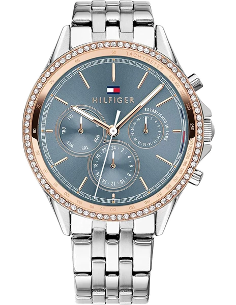 Montre Tommy Hilfiger Ari 1781976 cadran bleu ornée de brillants