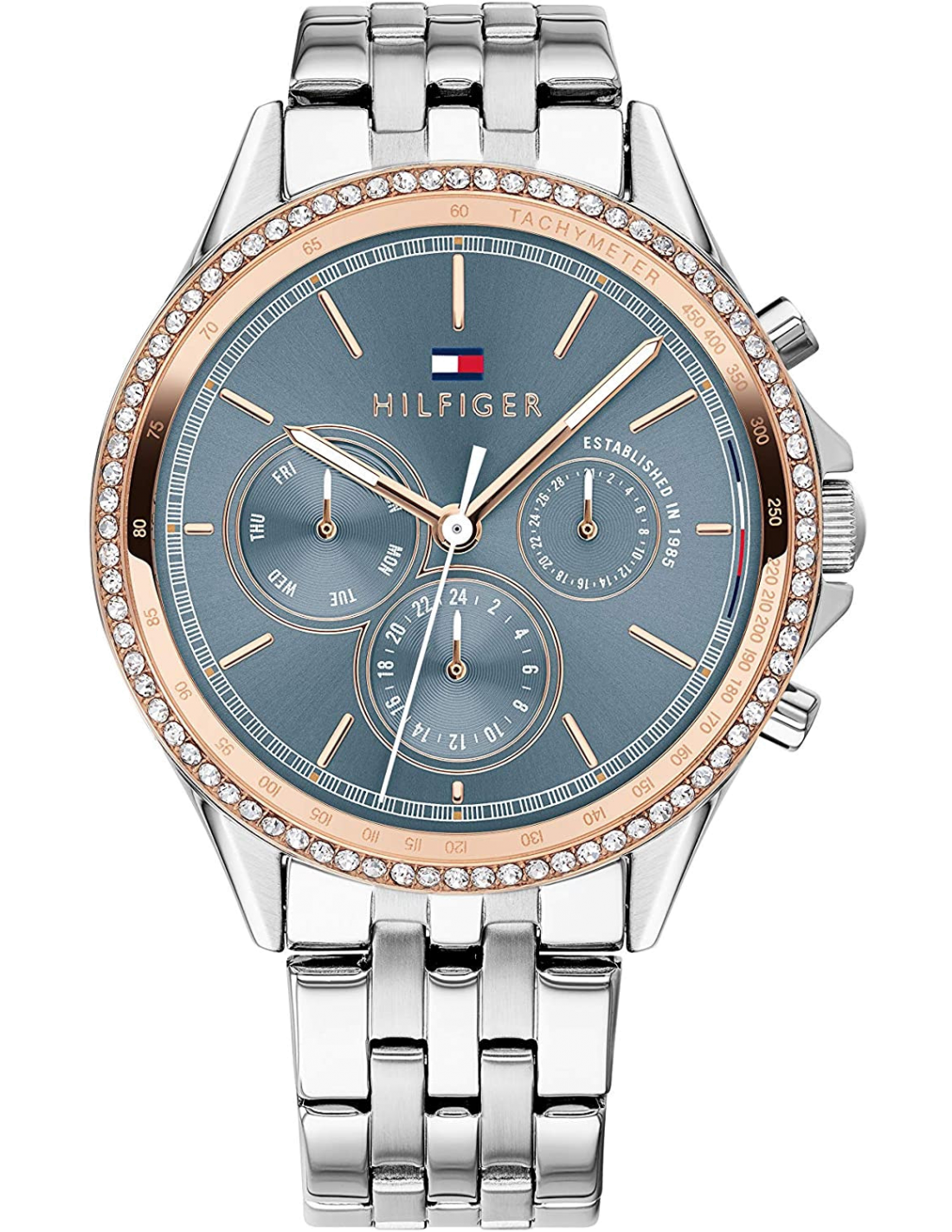 Montre Tommy Hilfiger Ari 1781976 cadran bleu ornée de brillants
