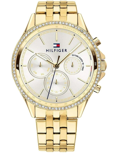 Montre Tommy Hilfiger 1781977 ornée de cristaux en acier or jaune