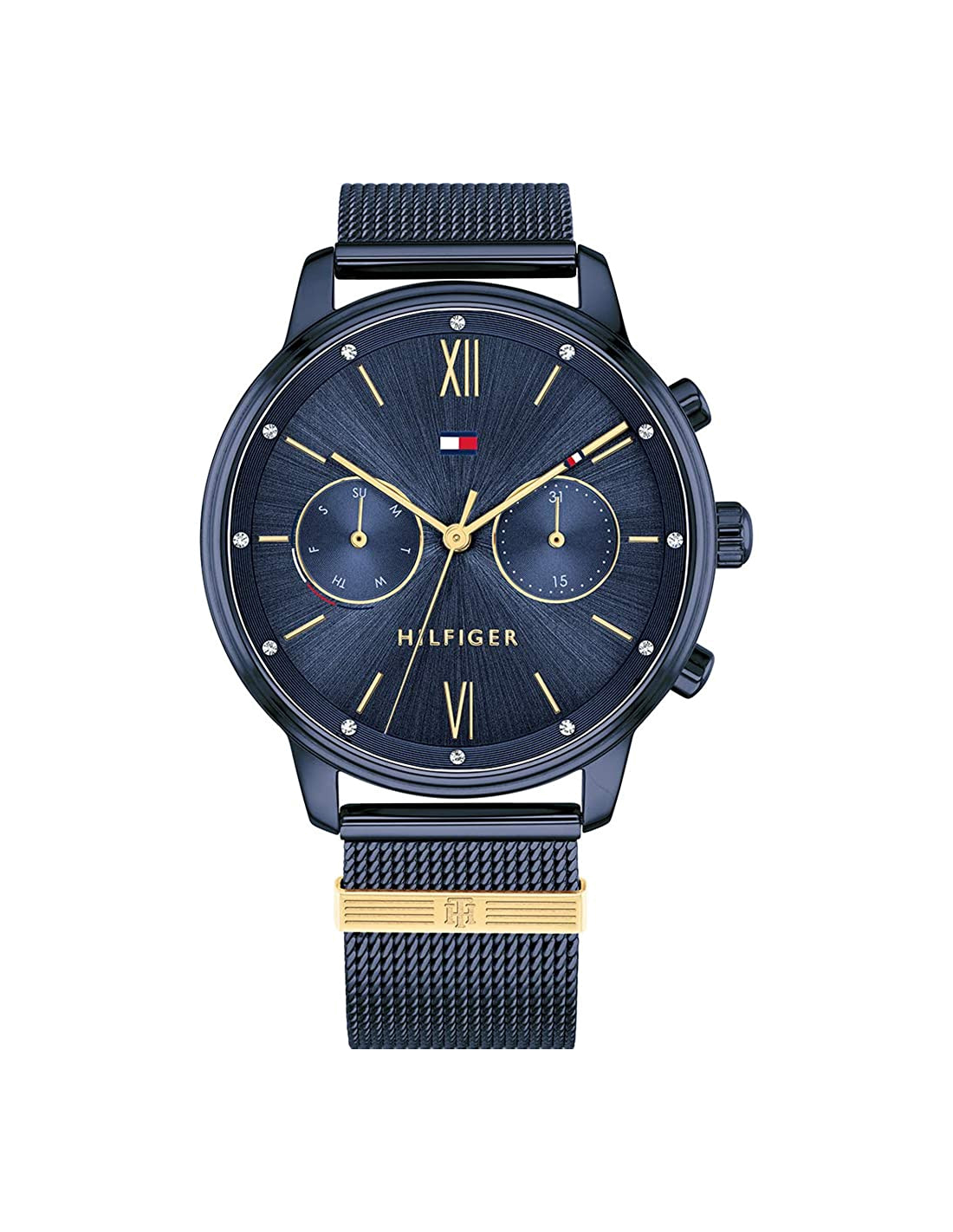 Montre Tommy Hilfiger 1782305 maille milanaise bleue et boîtier anthracite
