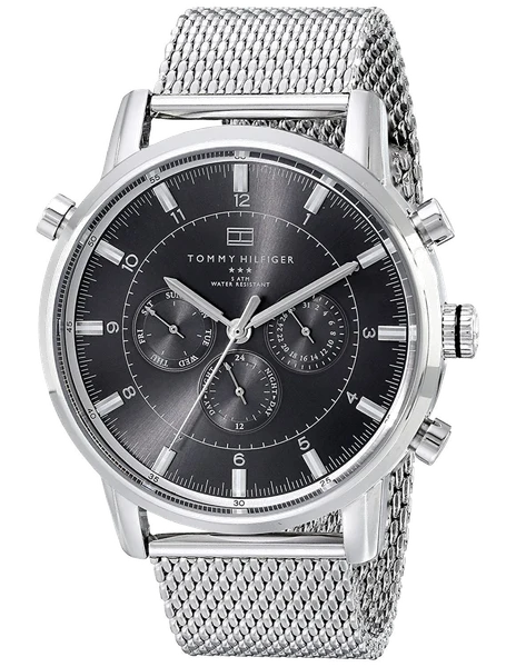 Montre Tommy Hilfiger 1790877 Harrison Cadran Noir et Maille Milanaise