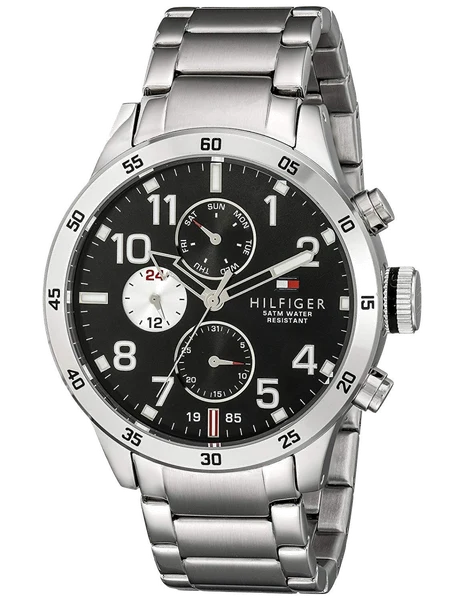 Montre Homme Tommy Hilfiger 1791141 Chronomètre en Acier et Cadran Noir