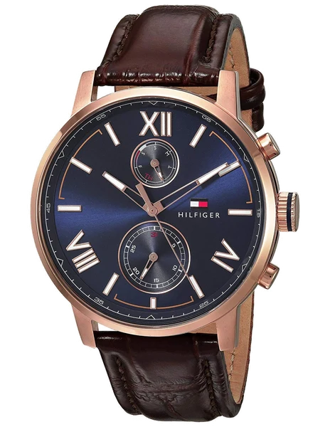 Montre Homme Tommy Hilfiger 1791308 Alden Marron avec Bracelet Cuir