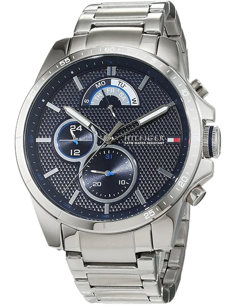 Montre Tommy Hilfiger 1791348 Bracelet Acier Argenté et Cadran Bleu