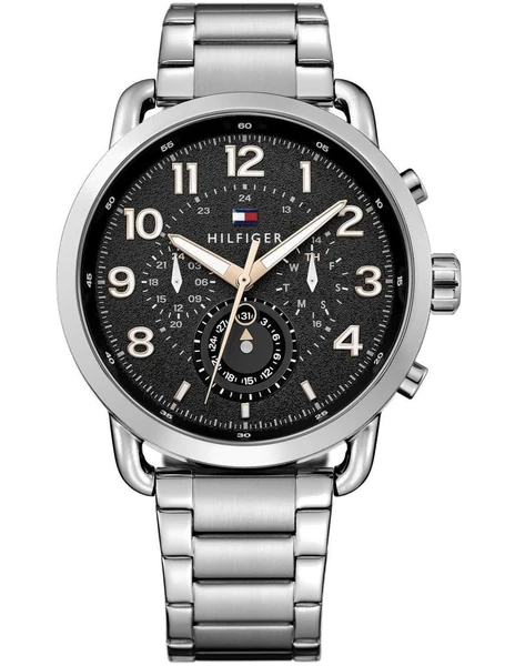 Montre Tommy Hilfiger 1791422 Briggs en Acier Argenté et Cadran Noir
