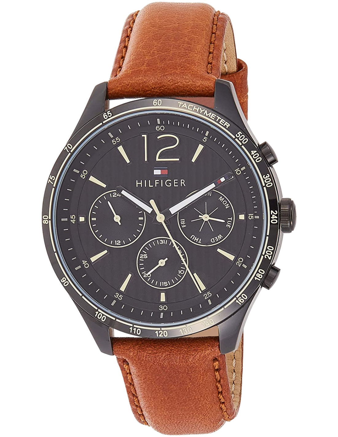 Montre Tommy Hilfiger 1791470 Cadran Bleu et Bracelet Cuir Brun