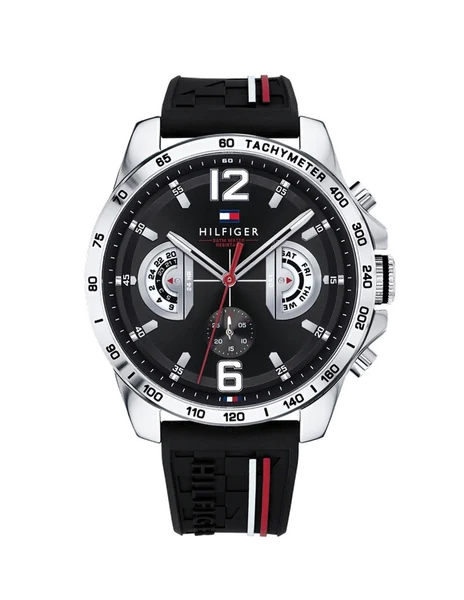 Montre Homme Tommy Hilfiger 1791473 Chronographe en Silicone Noir