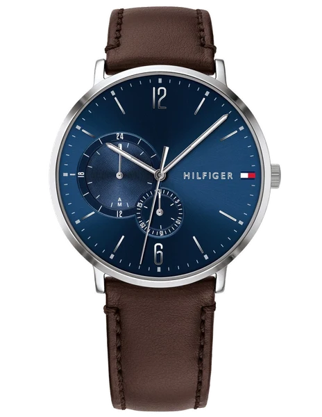 Montre Tommy Hilfiger 1791508 Boîtier Argenté et Bracelet Cuir Marron