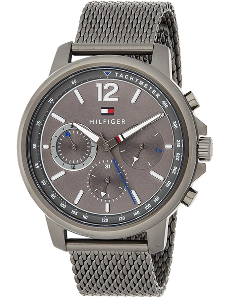 Montre Homme Tommy Hilfiger 1791530 Cadran Bleu et Bracelet Acier Noir