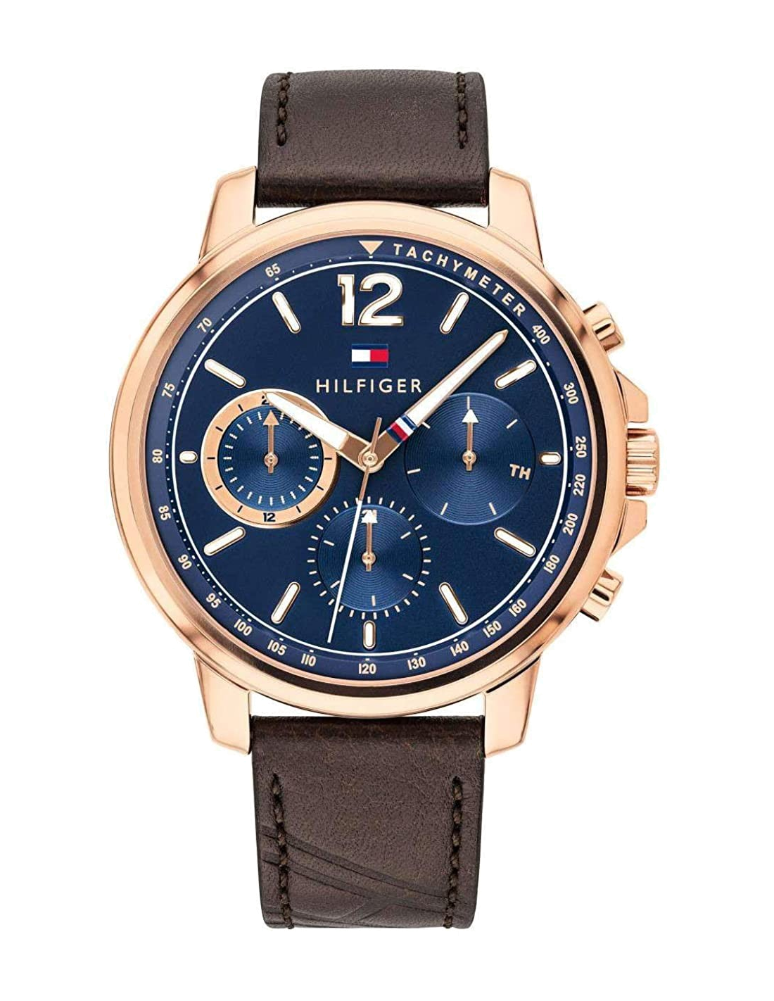 Montre Tommy Hilfiger 1791532 Landon Cadran Bleu et Bracelet Cuir Marron