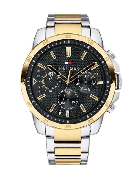 Montre Homme Tommy Hilfiger 1791559 Decker Acier Bicolore et Cadran Bleu