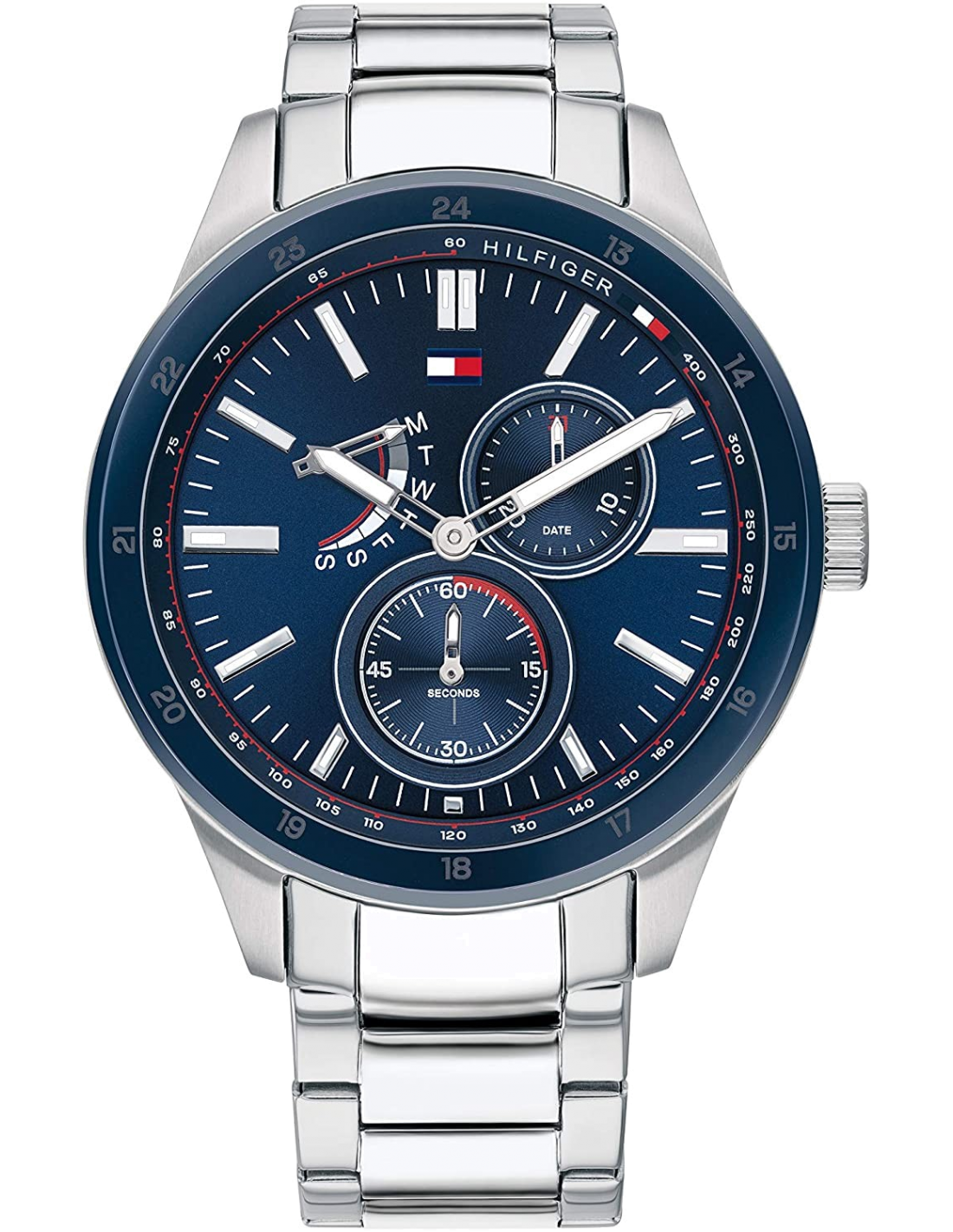 Montre Homme Tommy Hilfiger 1791640 Austin Cadran Bleu et Bracelet Cuir Brun