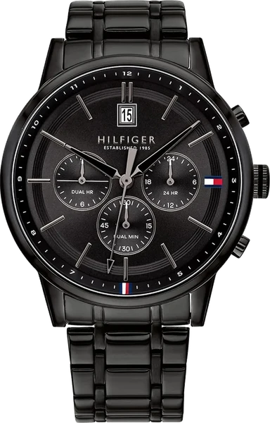 Montre Tommy Hilfiger 1791695 Kyle en métal noir et cadran 44mm