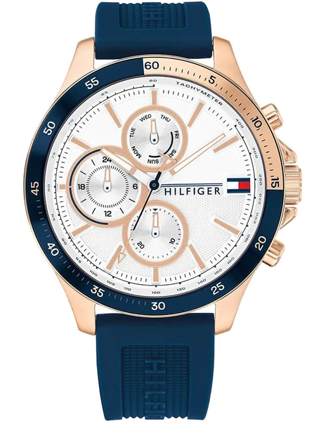 Montre Homme Tommy Hilfiger 1791778 Bank en silicone bleu
