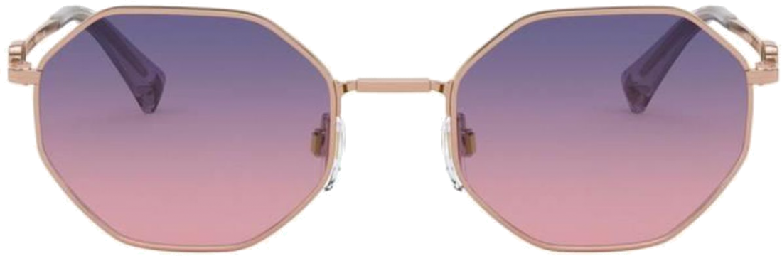 Lunettes de soleil Valentino Garavani VA2040-300416 Hexagonales en métal or rose vue 2