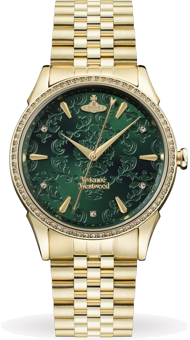 Montre Femme Vivienne Westwood Wallace VV208GDGD bracelet doré en acier cadran vert