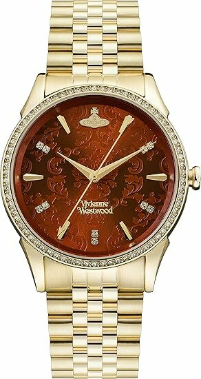 Montre Femme Vivienne Westwood Wallace VV208RDGD bracelet doré en acier cadran rouge
