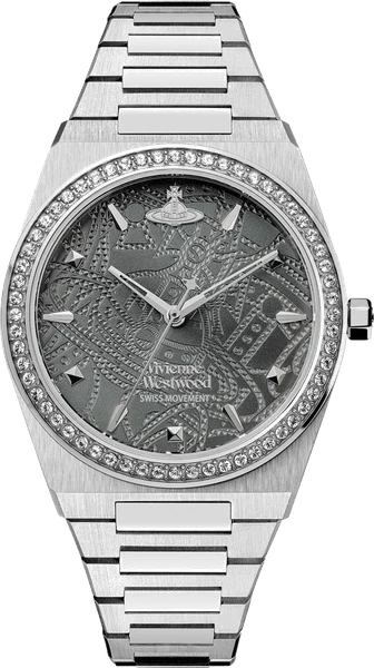 Montre Femme Vivienne Westwood Charterhouse VV244GYSL bracelet argenté en acier cadran gris