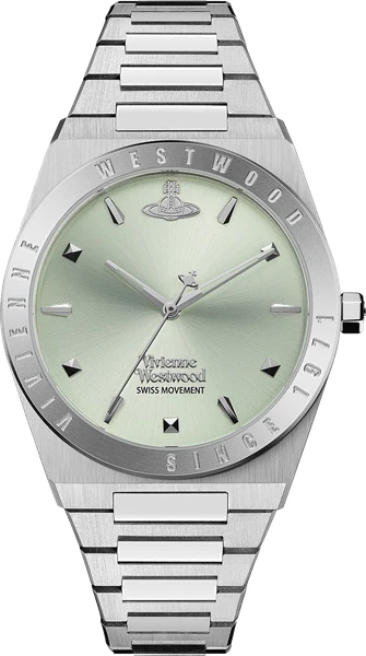 Montre Femme Vivienne Westwood Charterhouse VV244PGRSL bracelet argent en acier cadran vert