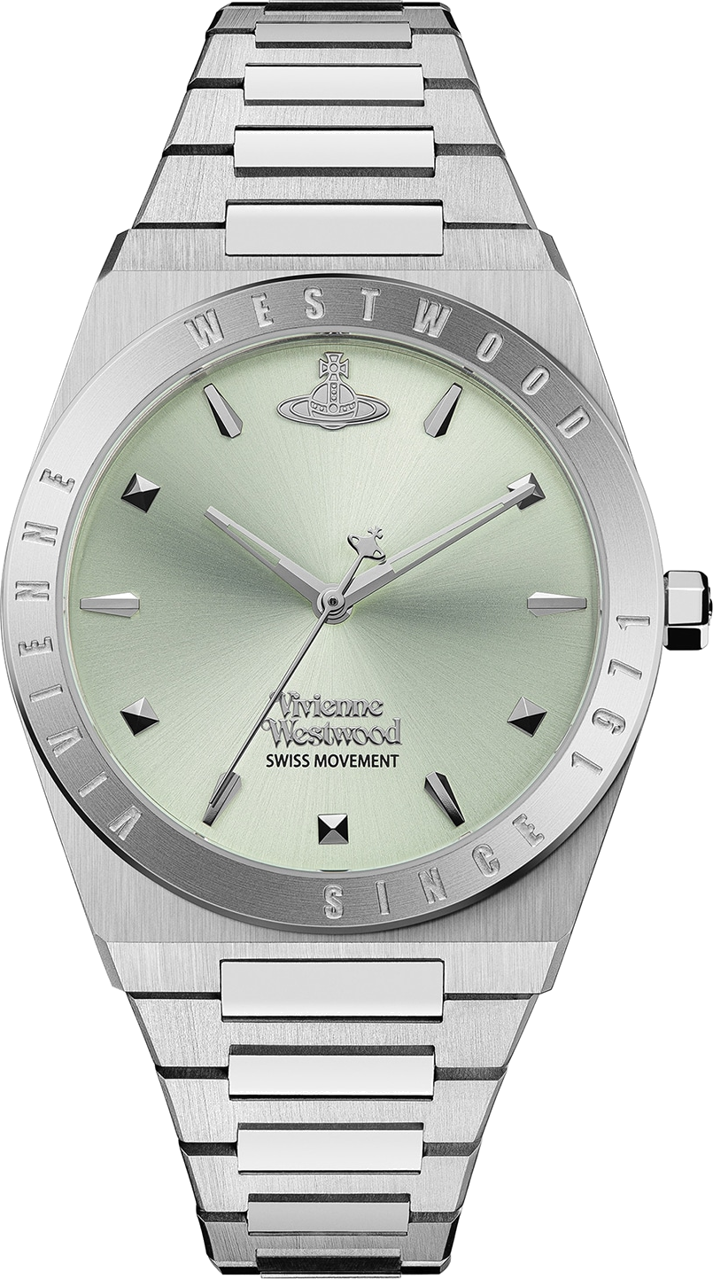 Montre Femme Vivienne Westwood Charterhouse VV244PGRSL bracelet argent en acier cadran vert