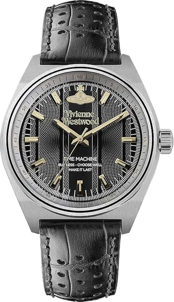 Montre homme Vivienne Westwood Sydenham  VV251BKBK bracelet cuir noir perforé